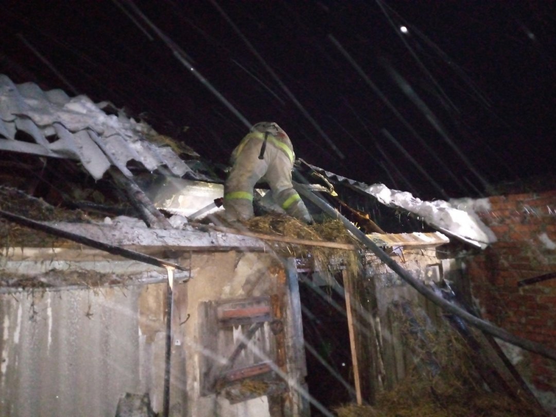 Пожар в хозяйственной постройке в городском округе Волоколамск