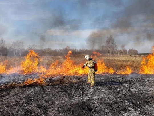 🚒🔥Вчера работники 208-й пожарно-спасательной части #Мособлпожспас ликвидировали возгорание сухой травы в Волоколамском округе